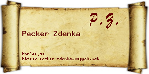 Pecker Zdenka névjegykártya